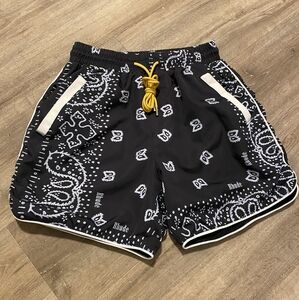 Rhude Monochrome Bandana Pattern Shorts